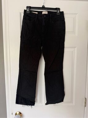 Universal Thread Black Straight-Leg Jeans with Raw Hem